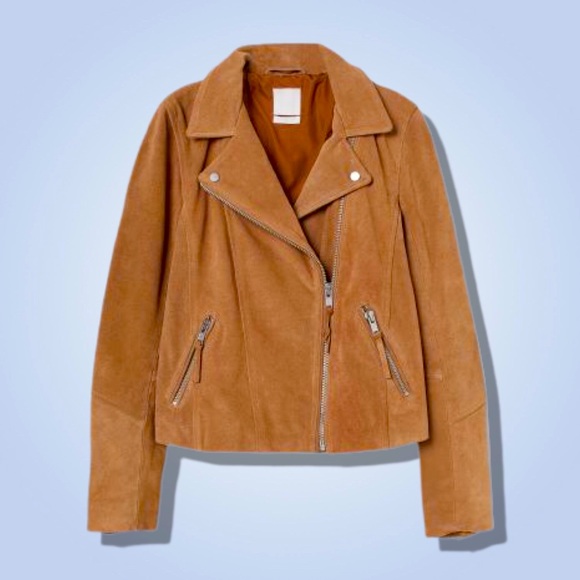 H&M Jackets & Blazers - H&M brown suede motor biker jacket
